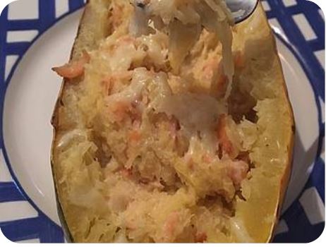 Spaghettikürbis Carbonara